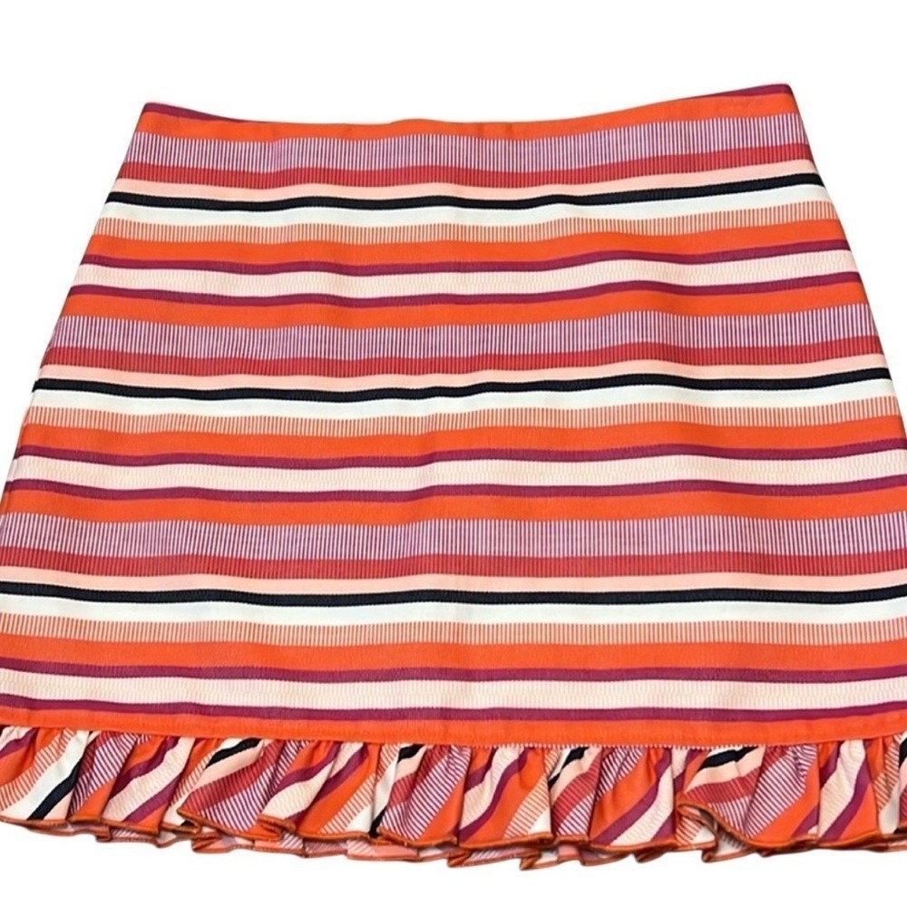 Beautiful TRINA TURK mini Skirt Size 2 XS colorful classy orange purple preppy